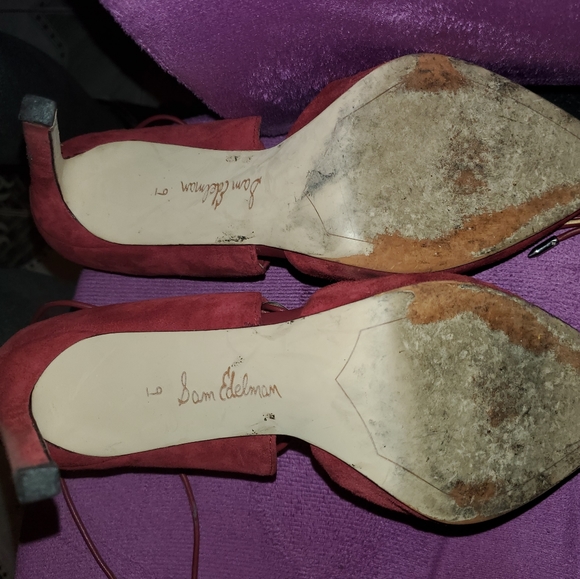 Sam Edelman Super Sexy Suede Lace Up 4" Heels Sz 9 - Picture 6 of 8